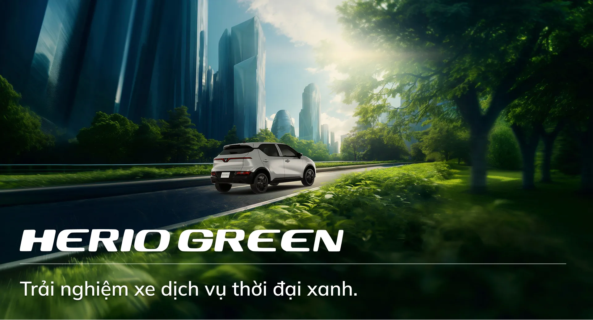 VinFast Herio Green — Xe điện dịch vụ A-SUV trên đường phố